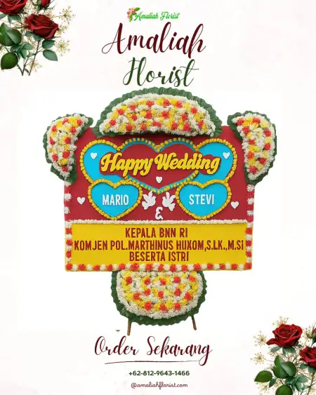 Papan Bunga Pernikahan Baru Ilir